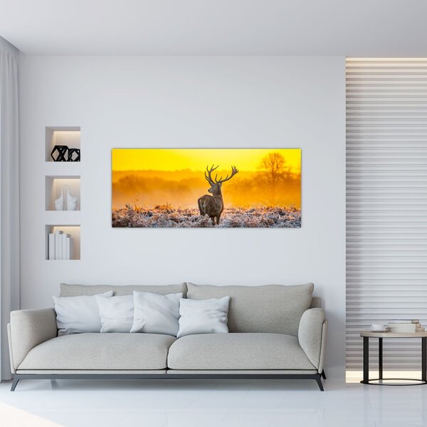 Slika - Jelen u izlasku sunca (120x50 cm)