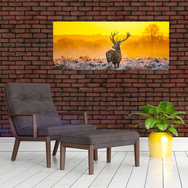 Slika - Jelen u izlasku sunca (120x50 cm)
