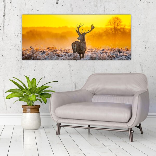 Slika - Jelen u izlasku sunca (120x50 cm)