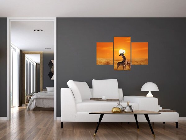Slika - Žirafe u nacionalnom parku Serengeti (90x60 cm)