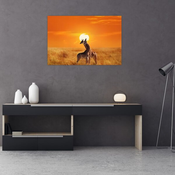 Slika - Žirafe u nacionalnom parku Serengeti (90x60 cm)