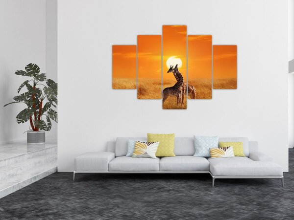 Slika - Žirafe u nacionalnom parku Serengeti (150x105 cm)