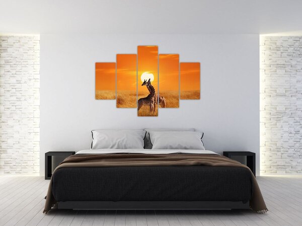 Slika - Žirafe u nacionalnom parku Serengeti (150x105 cm)