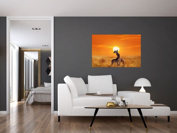 Slika - Žirafe u nacionalnom parku Serengeti (90x60 cm)