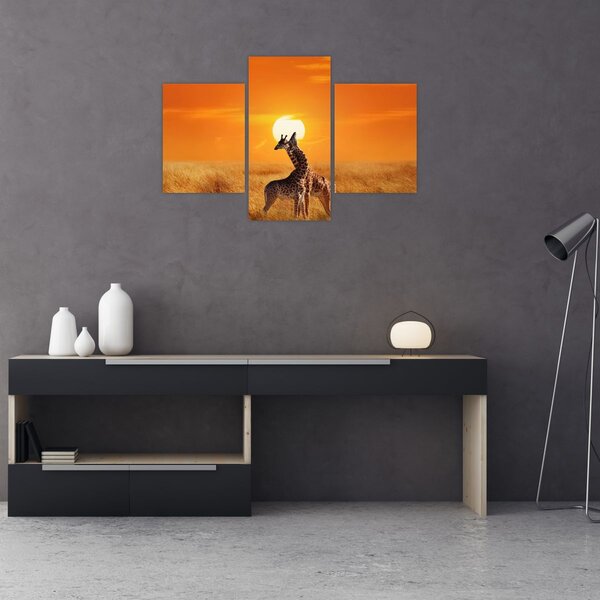 Slika - Žirafe u nacionalnom parku Serengeti (90x60 cm)