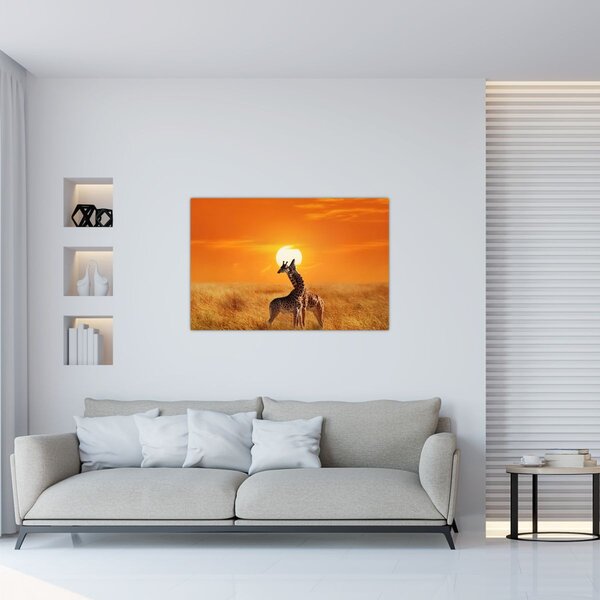 Slika - Žirafe u nacionalnom parku Serengeti (90x60 cm)