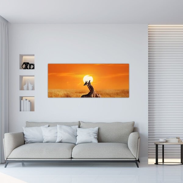 Slika - Žirafe u nacionalnom parku Serengeti (120x50 cm)