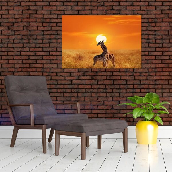 Slika - Žirafe u nacionalnom parku Serengeti (90x60 cm)
