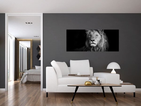 Slika - Lav, crno-bijeli (120x50 cm)
