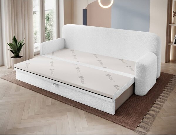 Bijela sklopiva/s prostorom za odlaganje sofa od bouclé tkanine 236 cm Elioss – ELTAP