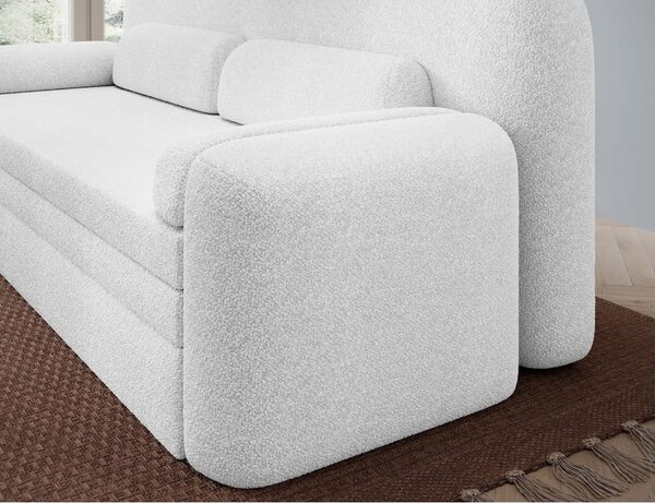 Bijela sklopiva/s prostorom za odlaganje sofa od bouclé tkanine 236 cm Elioss – ELTAP