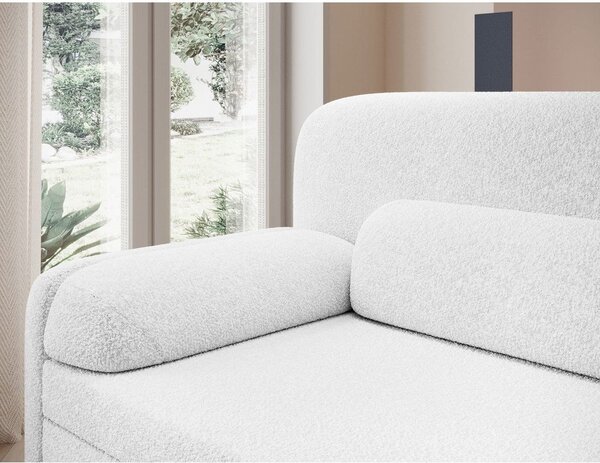 Bijela sklopiva/s prostorom za odlaganje sofa od bouclé tkanine 236 cm Elioss – ELTAP