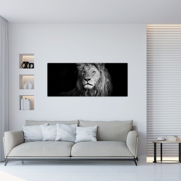 Slika - Lav, crno-bijeli (120x50 cm)