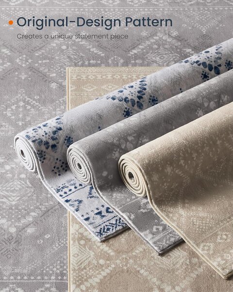 Protuklizni tepih, periv u stroju, boho stil, 120 x 170 cm, cappuccino bež