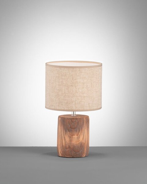 Smeđa/bež stolna lampa betonska s tekstilnim sjenilom (visina 35 cm) Malik – Fischer & Honsel