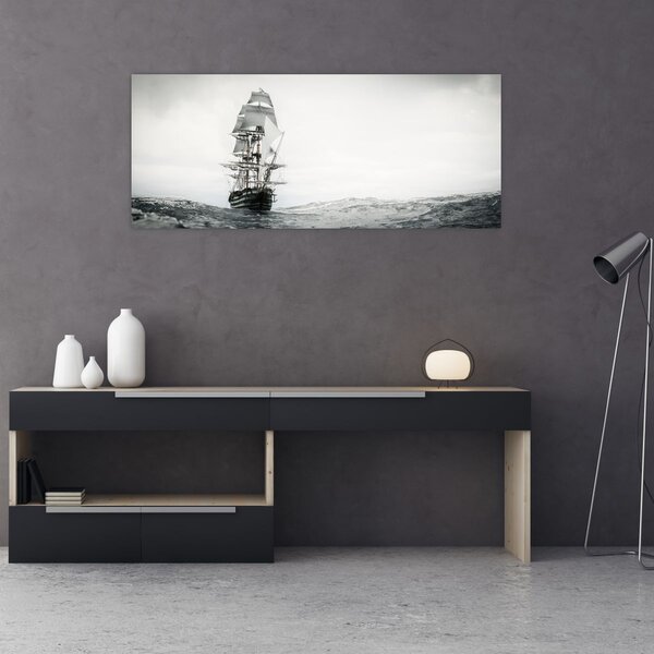 Slika - Brod koji plovi oceanom (120x50 cm)
