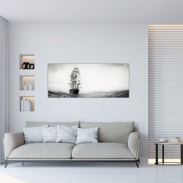 Slika - Brod koji plovi oceanom (120x50 cm)