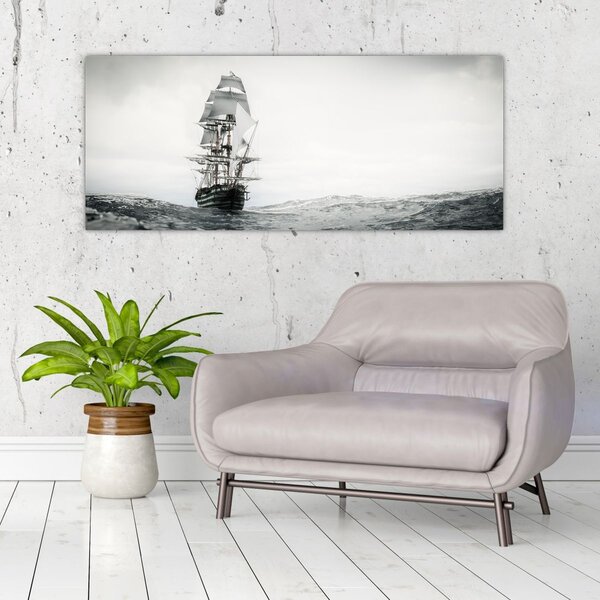 Slika - Brod koji plovi oceanom (120x50 cm)