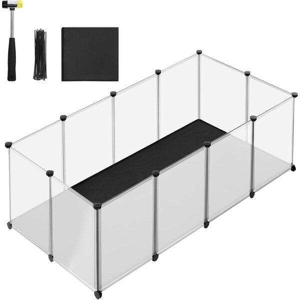 Ogradica za male životinje s podlogom, 143 x 73 x 46 cm, bijela | SONGMICS