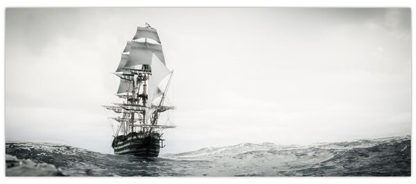 Slika - Brod koji plovi oceanom (120x50 cm)