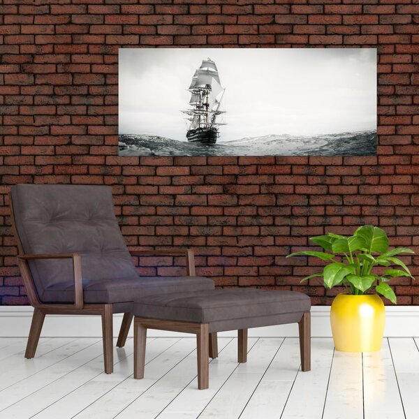 Slika - Brod koji plovi oceanom (120x50 cm)