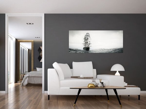 Slika - Brod koji plovi oceanom (120x50 cm)