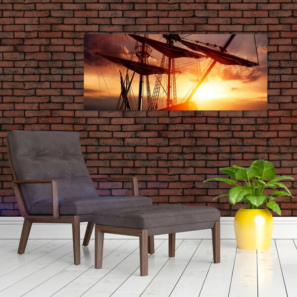 Slika - Drevni gusarski brod (120x50 cm)