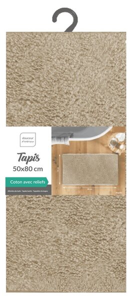 Svjetlo smeđa kupaonska prostirka 50x80 cm Mael – douceur d'intérieur