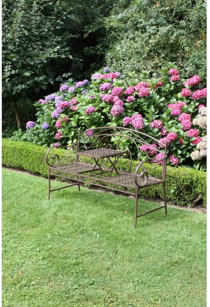 Smeđa metalna vrtna klupa Saket – Garden Pleasure