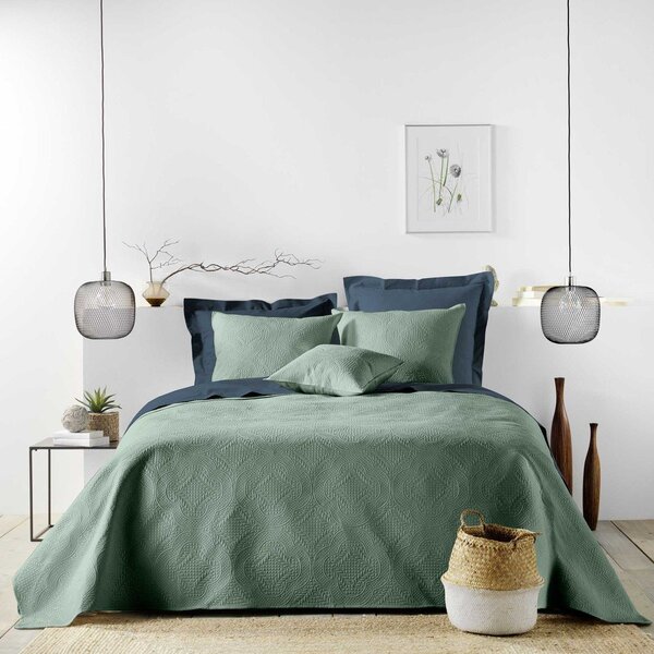 Zeleni set prekrivača i jastučnice od mikrovlakana 220x240 cm Romane – douceur d'intérieur