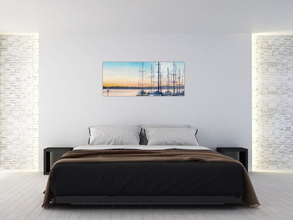 Slika - Vožnja čamcem, akvarel (120x50 cm)