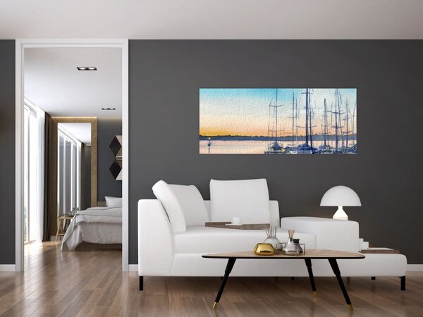 Slika - Vožnja čamcem, akvarel (120x50 cm)