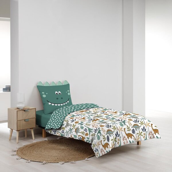 Bijela/zelena pamučna dječja posteljina za krevet za jednu osobu 140x200 cm Dina – douceur d'intérieur