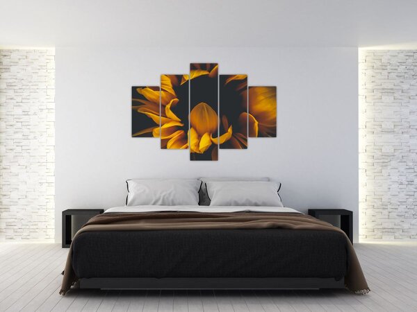 Slika - Suncokreti u crnoj pozadini (150x105 cm)
