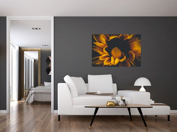 Slika - Suncokreti u crnoj pozadini (90x60 cm)