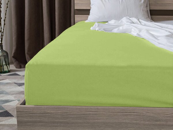 Jersey plahta pistacija 90 x 200 cm
