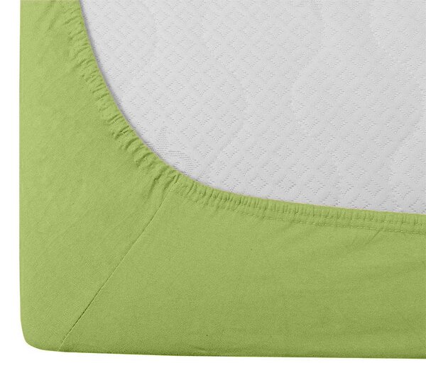Jersey plahta pistacija 90 x 200 cm