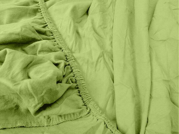 Jersey plahta pistacija 90 x 200 cm