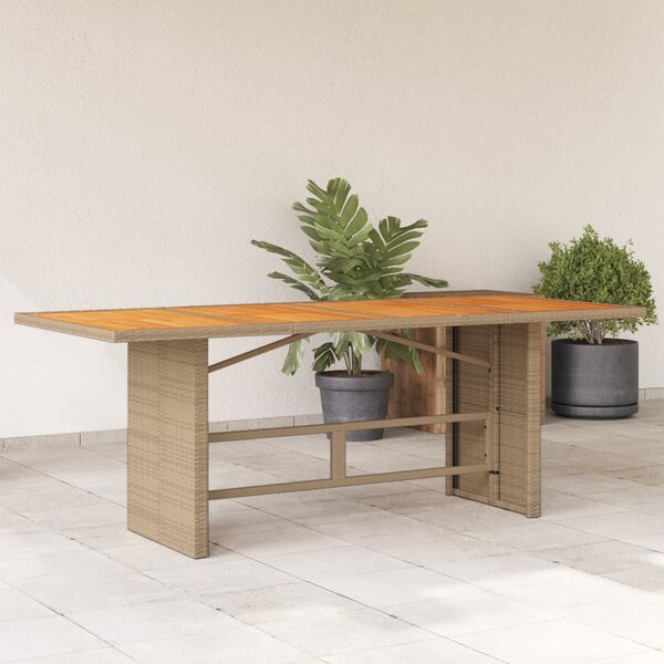 VidaXL Vrtni stol s pločom od drva bagrema bež 190x80x74 cm poliratan