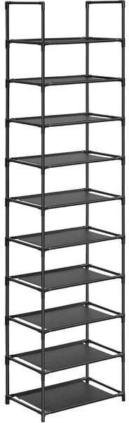Stalak za cipele s 10 razina, 45 x 28 x 173 cm, crne boje | SONGMICS