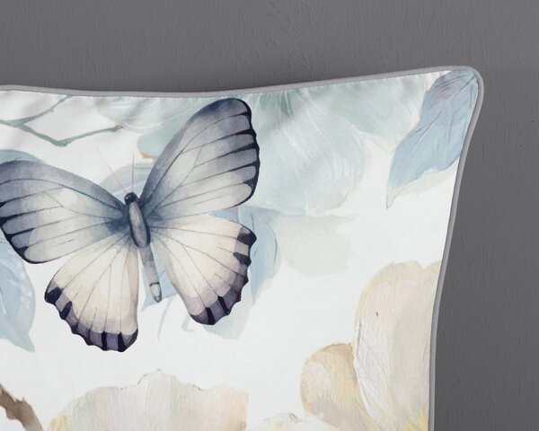 Bijela/zelena posteljina za bračni krevet/za produženi krevet od pamučnog satena 200x220 cm Adiwanya – Descanso