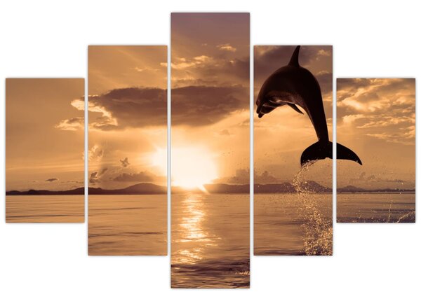 Slika - Delfin na zalasku sunca (150x105 cm)