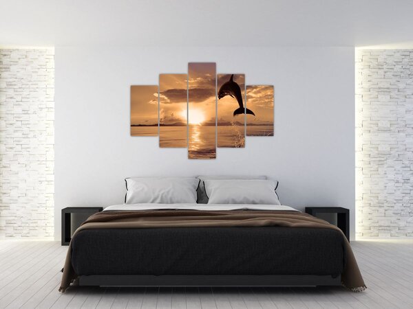 Slika - Delfin na zalasku sunca (150x105 cm)