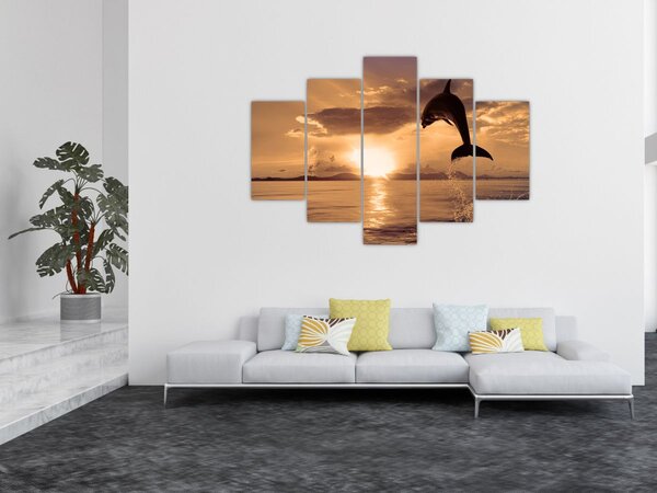 Slika - Delfin na zalasku sunca (150x105 cm)