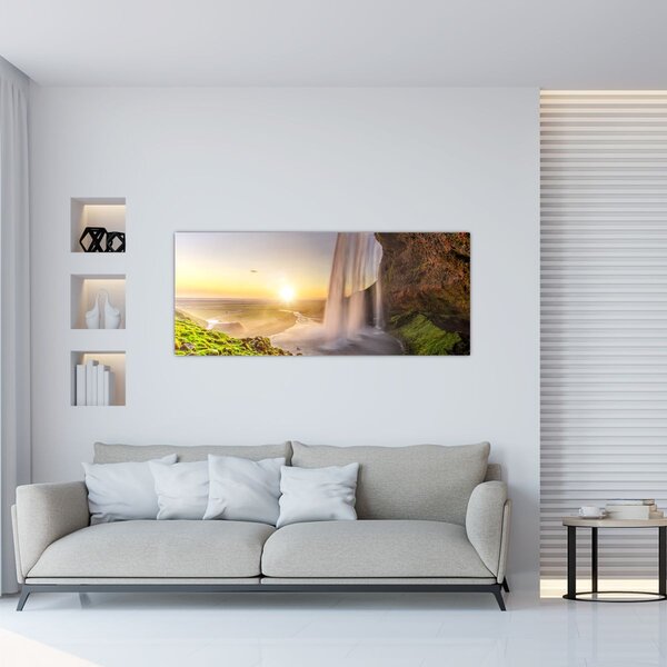Slika - Seljalandsfoss iza špilje (120x50 cm)