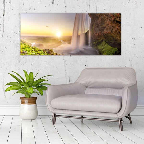Slika - Seljalandsfoss iza špilje (120x50 cm)