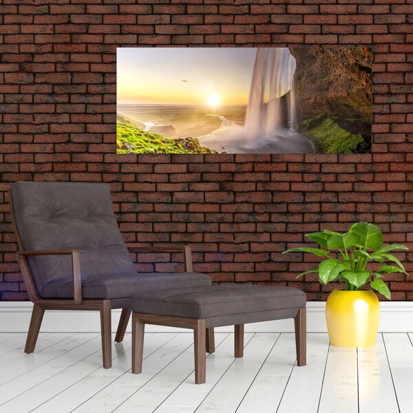 Slika - Seljalandsfoss iza špilje (120x50 cm)