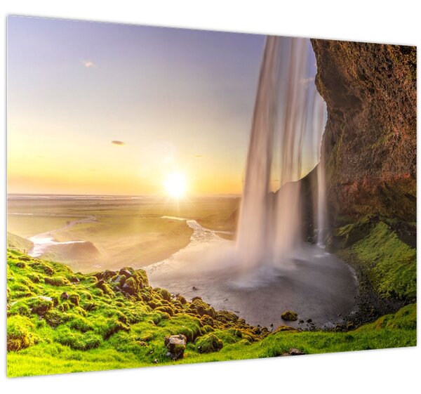 Slika - Seljalandsfoss iza špilje (70x50 cm)