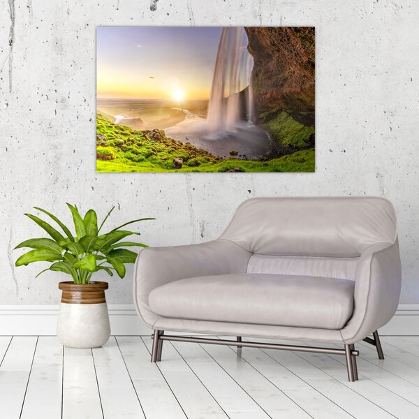 Slika - Seljalandsfoss iza špilje (90x60 cm)