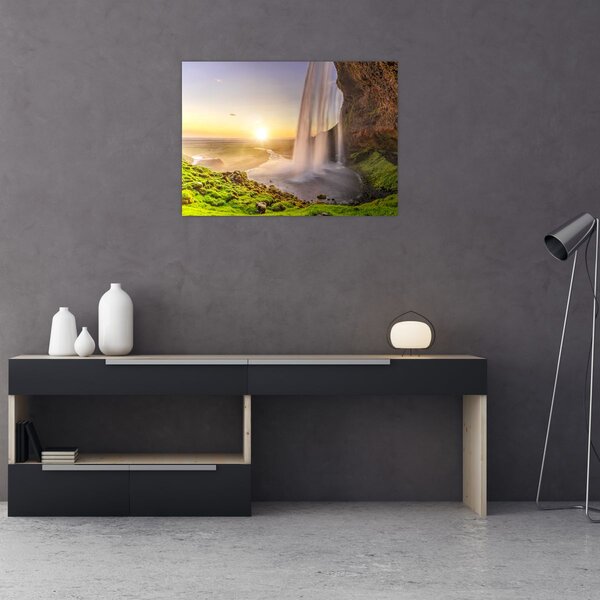 Slika - Seljalandsfoss iza špilje (70x50 cm)